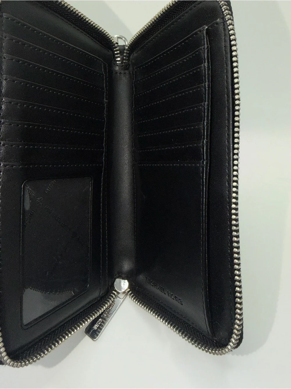 Michael Kors Black Logo Zip-Around Wristlet Wallet
